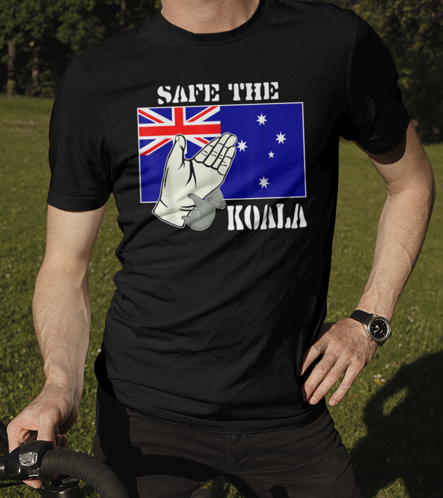 Safe The Koala Australia Flag Animal Welfare Koala T-Shirt