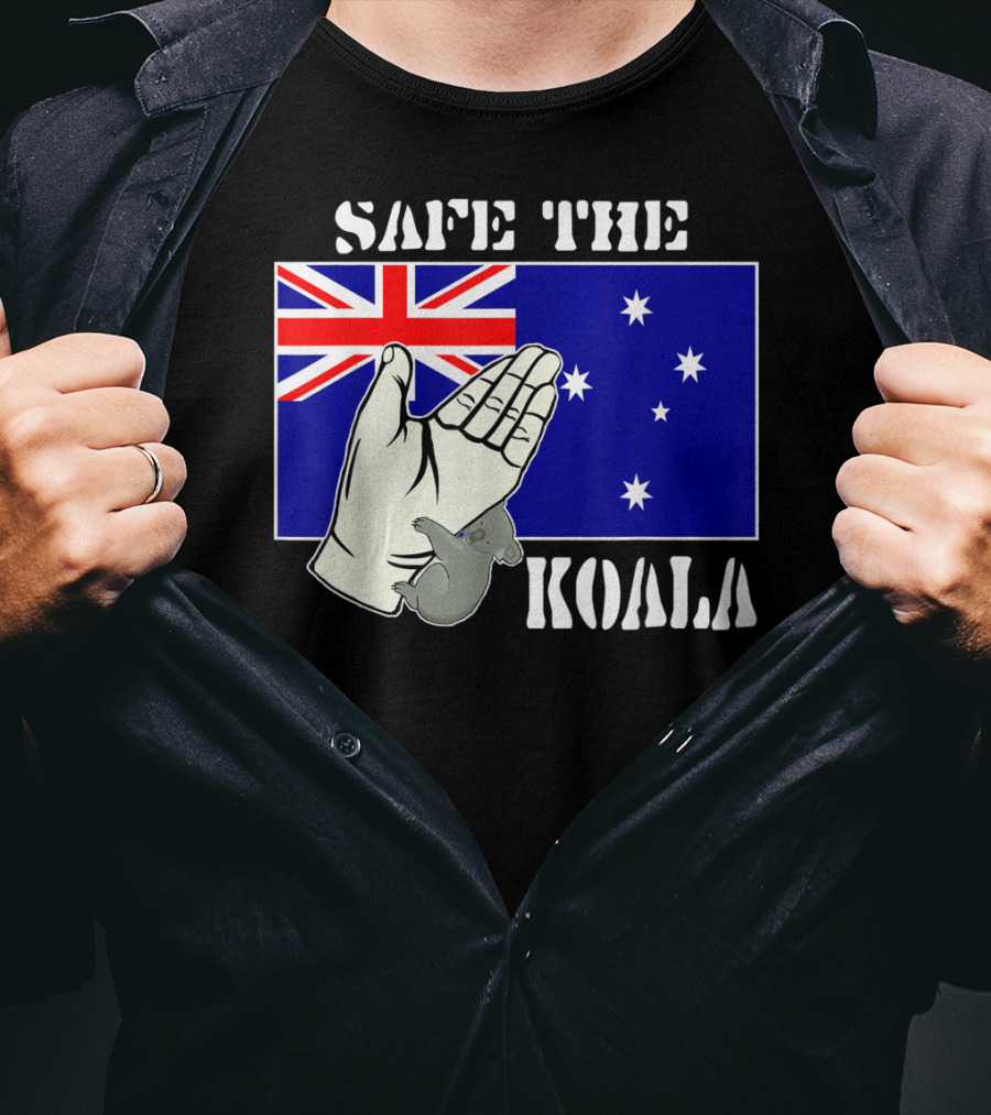 Safe The Koala Australia Flag Animal Welfare Koala T-Shirt