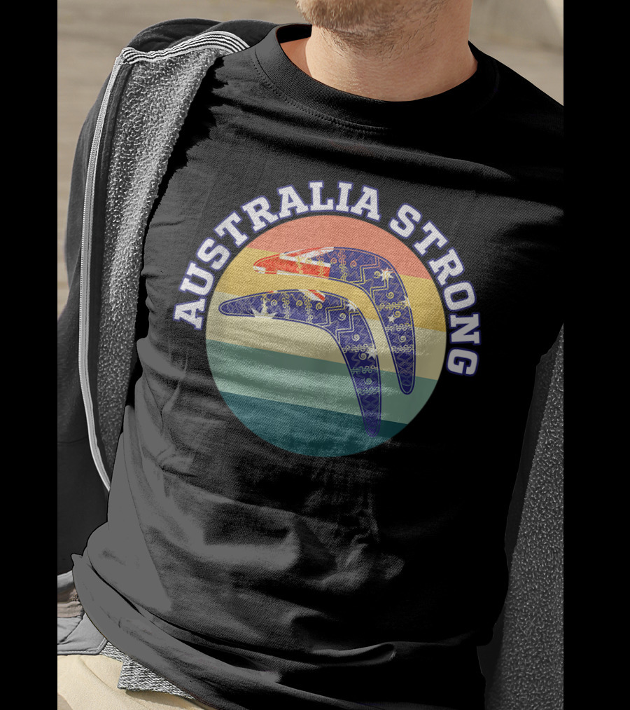 Australia Strong Boomerang Rainbow Circle T-Shirt