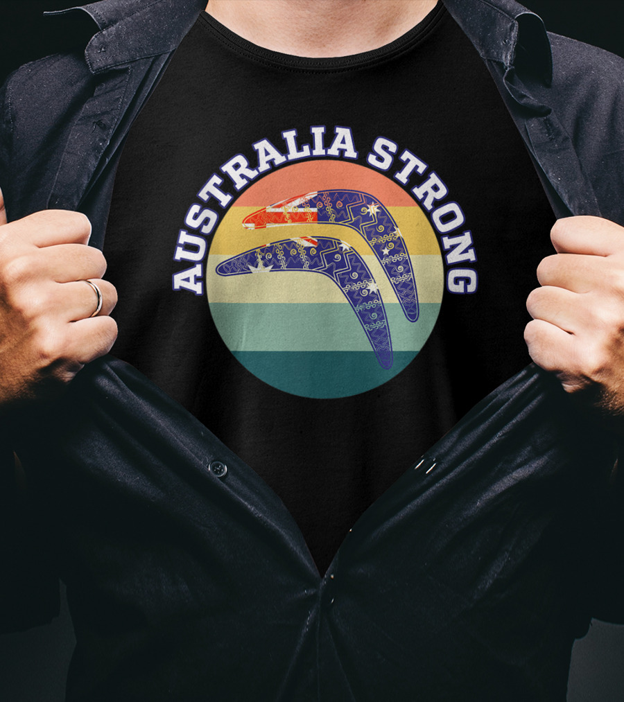 Australia Strong Boomerang Rainbow Circle T-Shirt