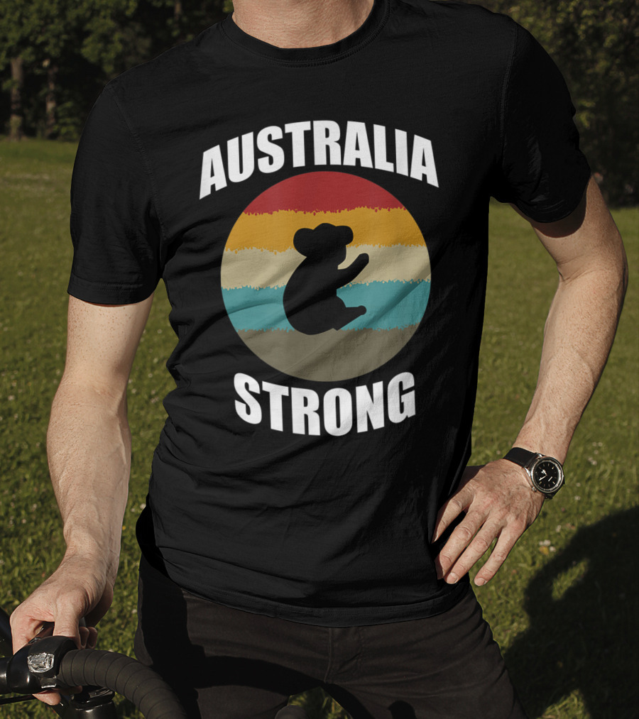 Australia Strong Koala Bear Retro Circle T-Shirt