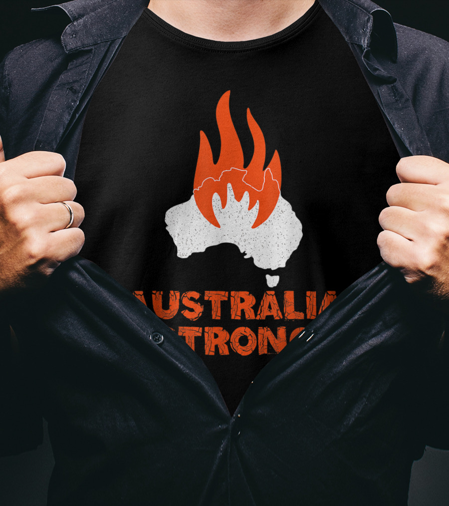 Australia Strong Fire Map Support Australia T-Shirt