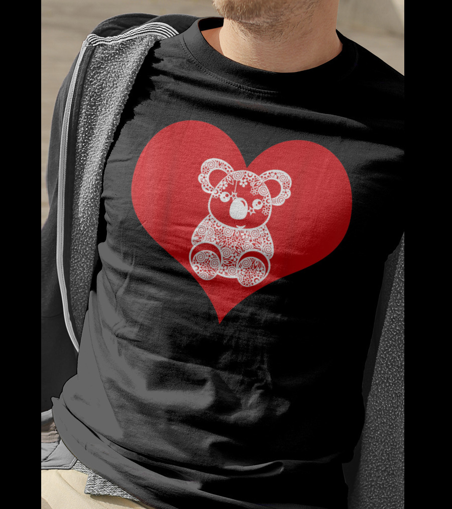 Valentines Day Koala Love Heart Adorable Bear T-Shirt