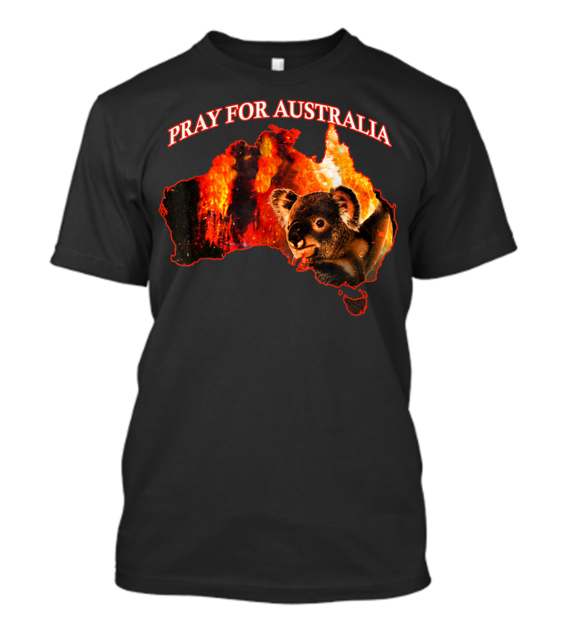 Pray For Australia Australian Koala Fire Map T-Shirt