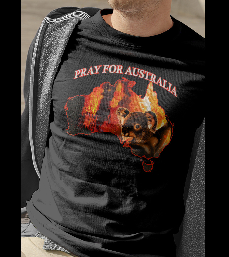 Pray For Australia Australian Koala Fire Map T-Shirt