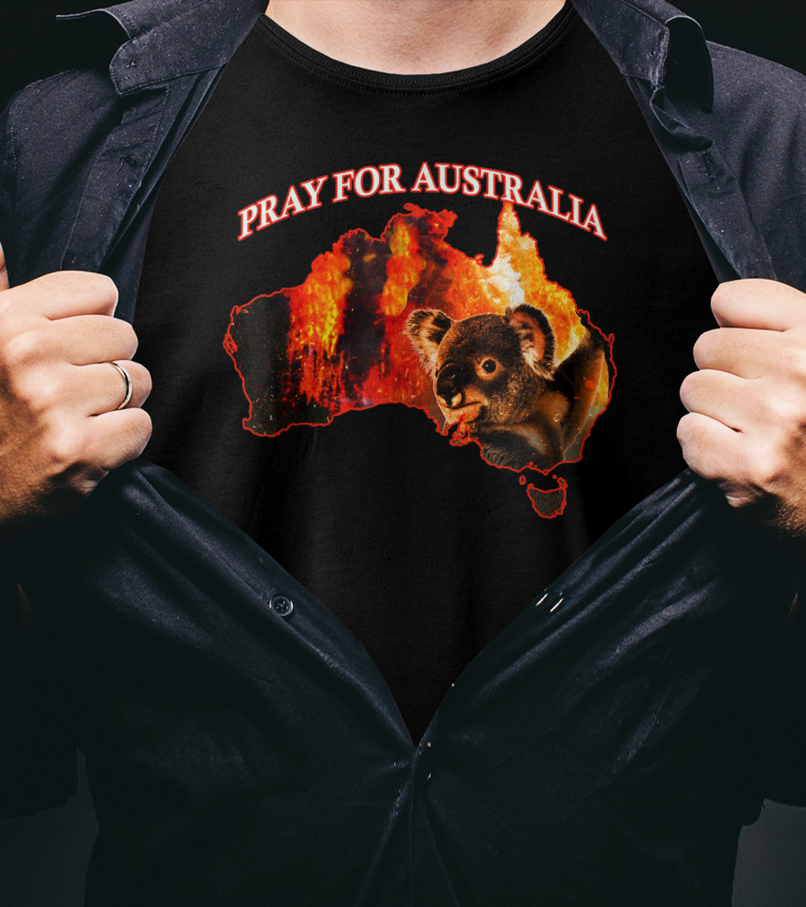 Pray For Australia Australian Koala Fire Map T-Shirt