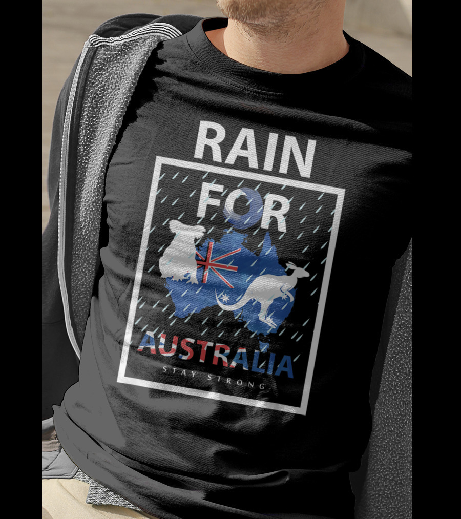 Rain For Australia Stay Strong Koala Kangaroo Flag T-Shirt