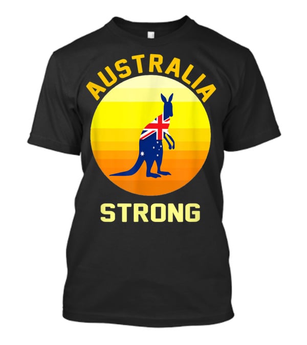 Australia Strong Retro Sun Kangaroo Flag T-Shirt