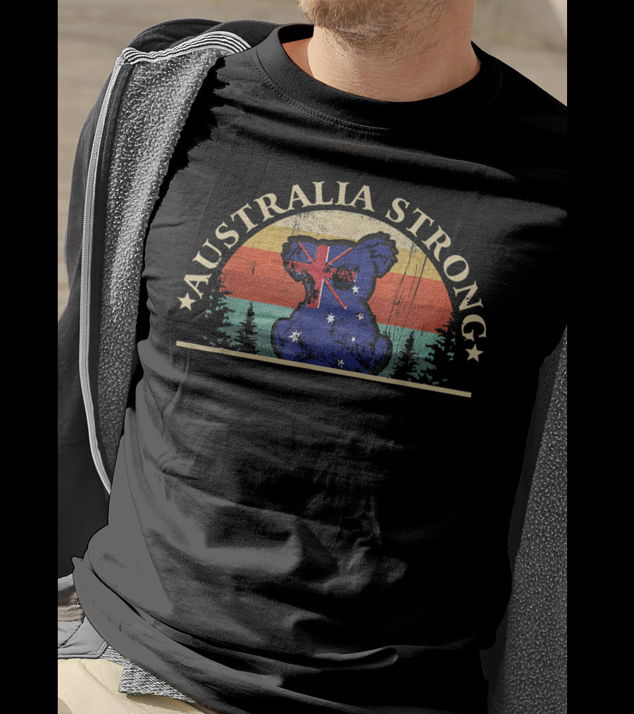Australia Strong Koala Retro Support T-Shirt