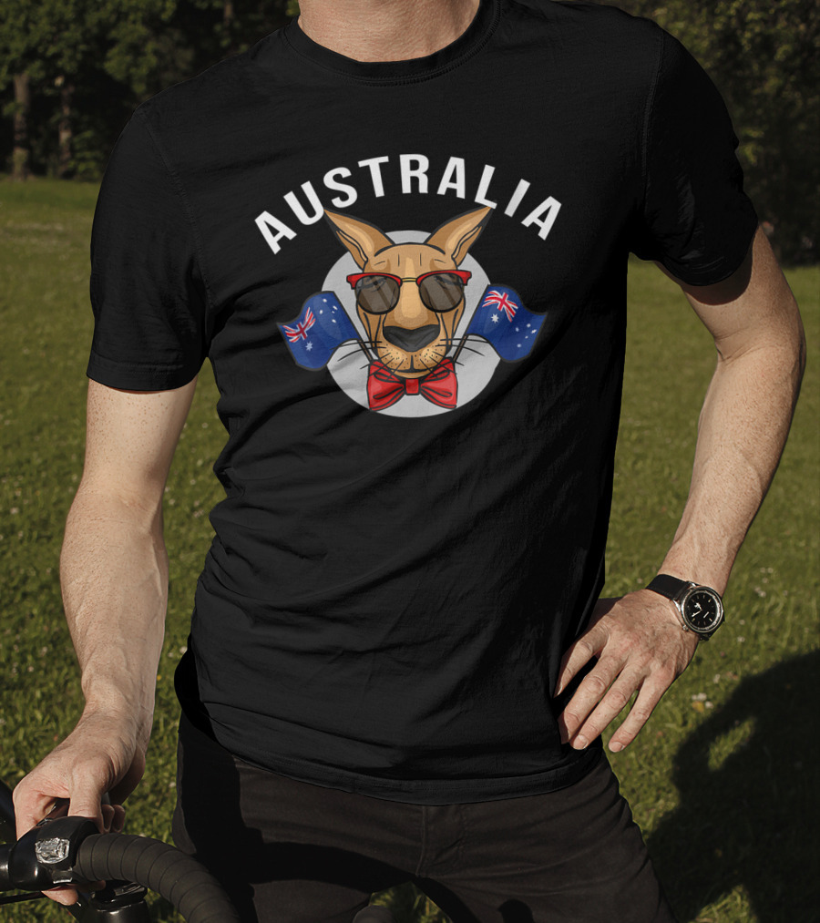 Australia Kangaroo Sunglasses Flags T-Shirt