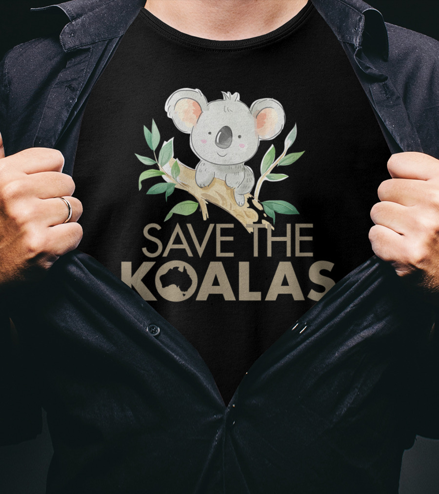Save The Koalas Cute Bear Lovers Australia Branch T-Shirt
