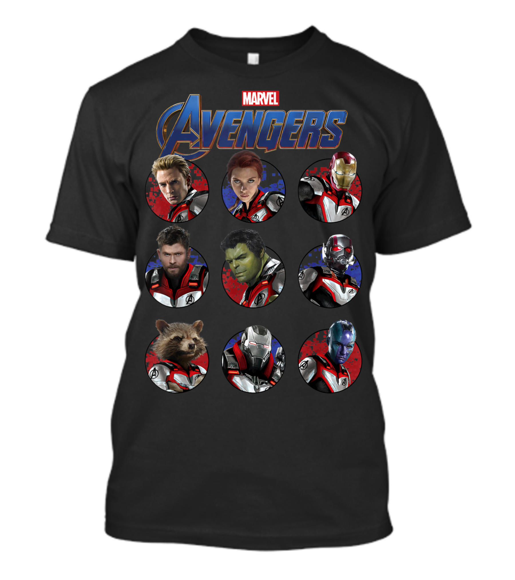 Marvel Avengers Endgame Characters In Quantum Suits With Avengers T-Shirt