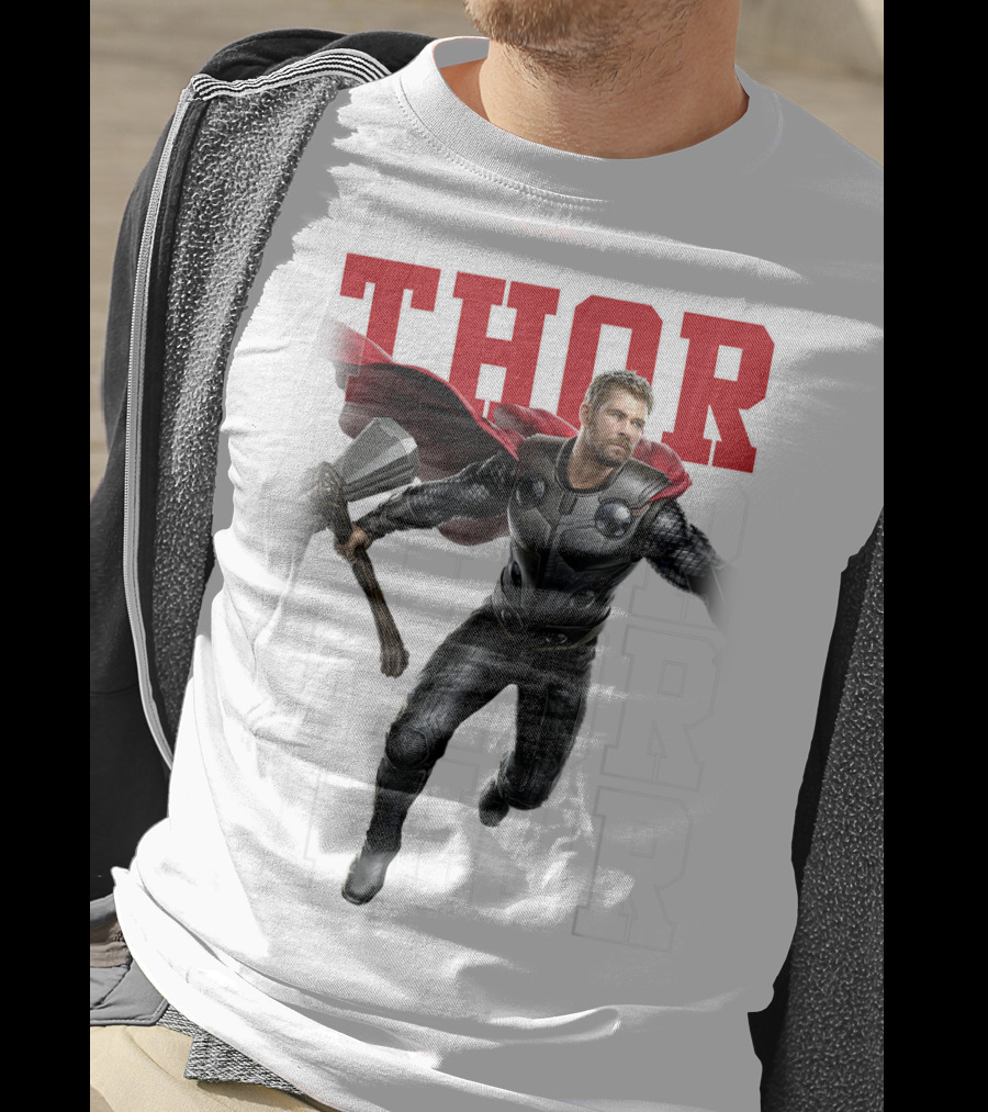 Marvel Avengers Endgame Thor Text Overlay Pose T-Shirt