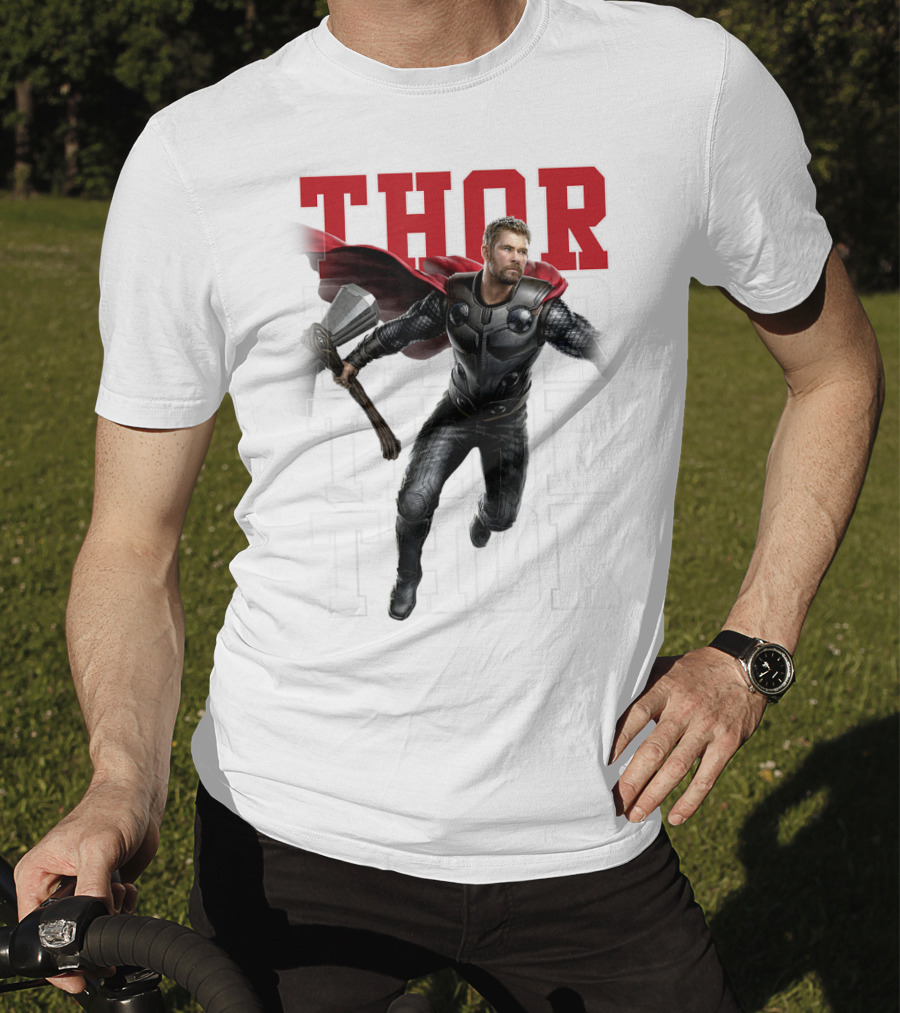 Marvel Avengers Endgame Thor Text Overlay Pose T-Shirt