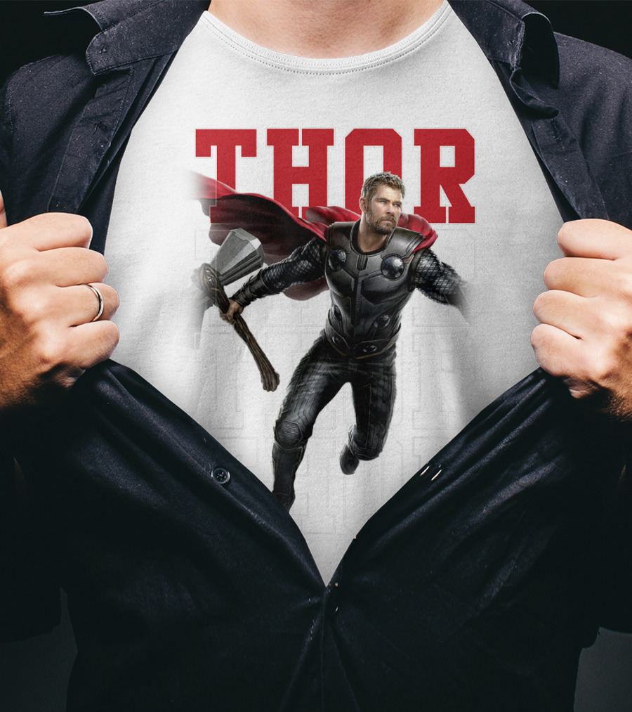 Marvel Avengers Endgame Thor Text Overlay Pose T-Shirt