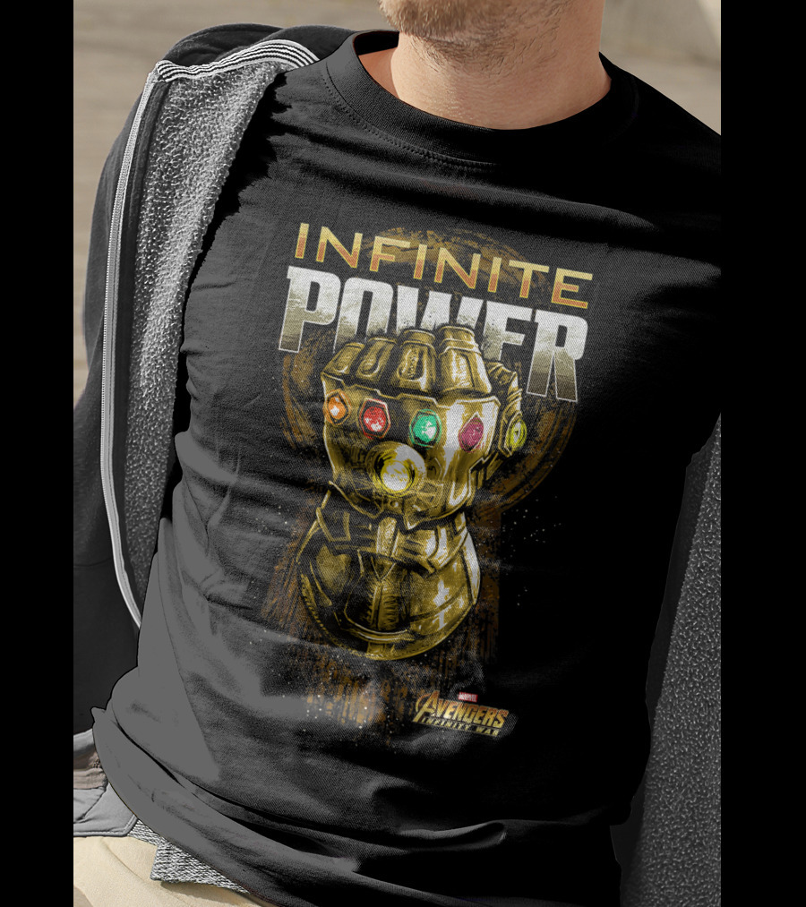 Infinite Power Gold Gauntlet Marvel Avengers Infinity War T-Shirt