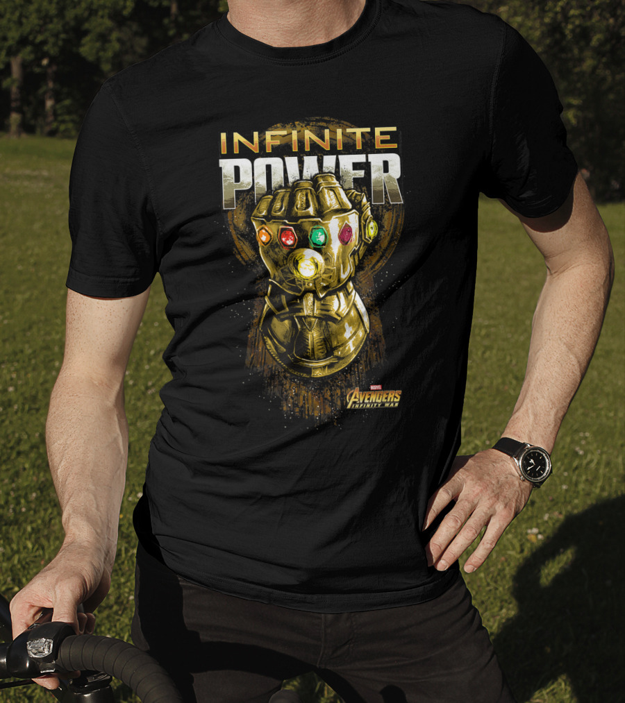 Infinite Power Gold Gauntlet Marvel Avengers Infinity War T-Shirt