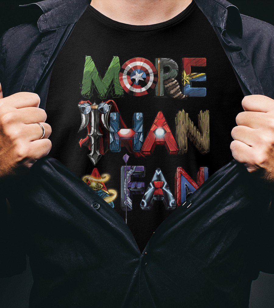 Marvel Avengers Iconic Heroes Word Art More Than A Fan T-Shirt