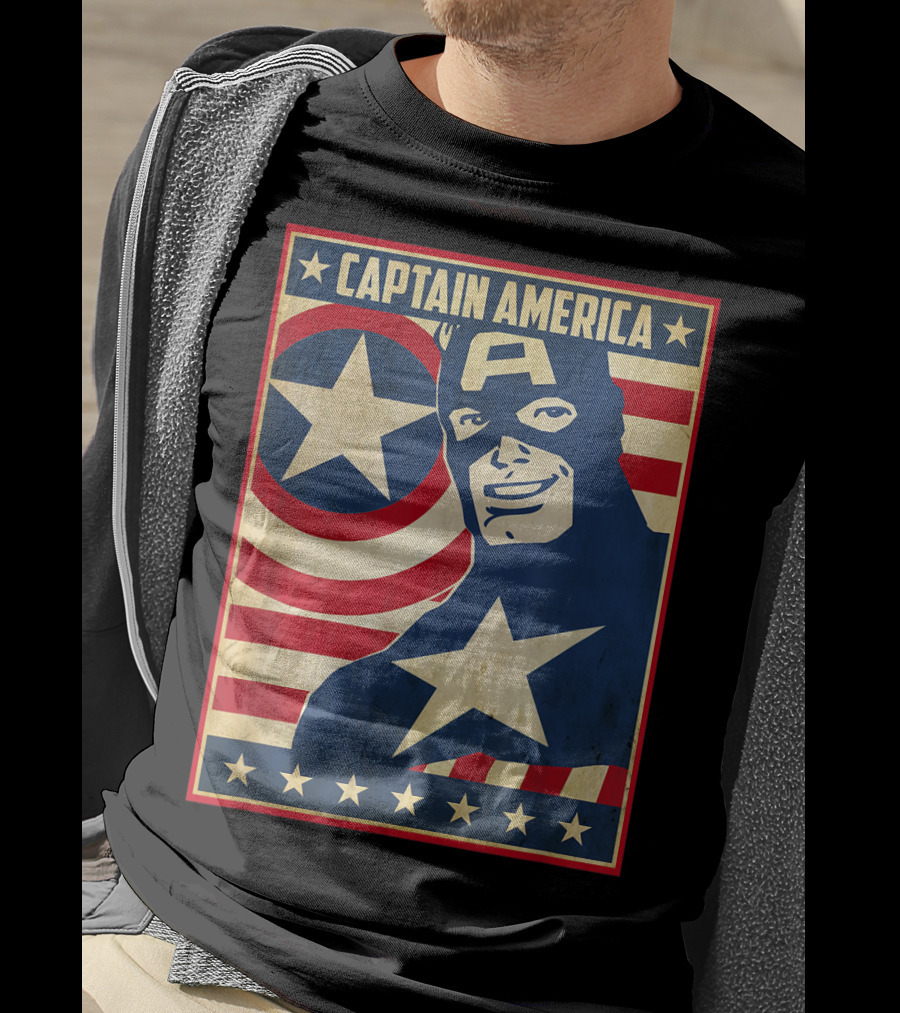 Captain America Avengers Patriotic Star Icon T-Shirt