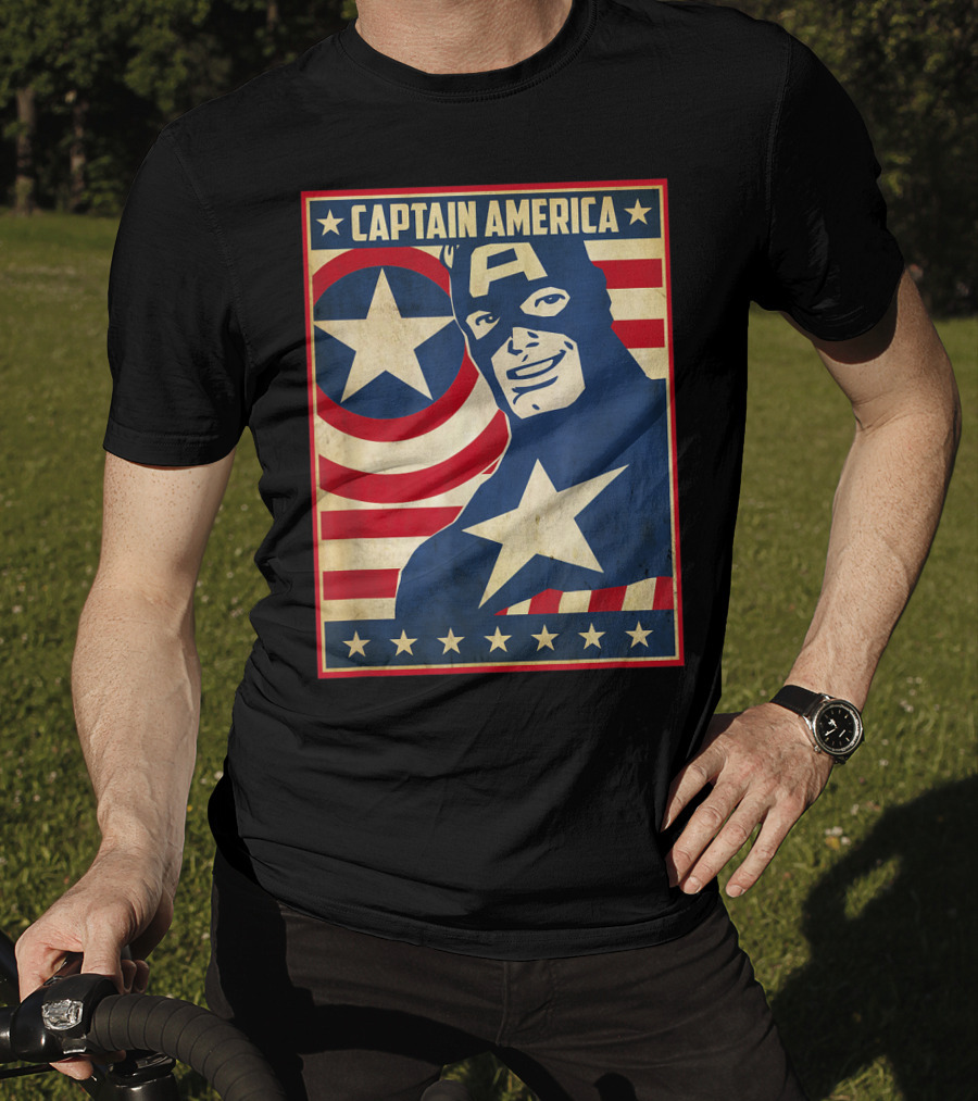Captain America Avengers Patriotic Star Icon T-Shirt