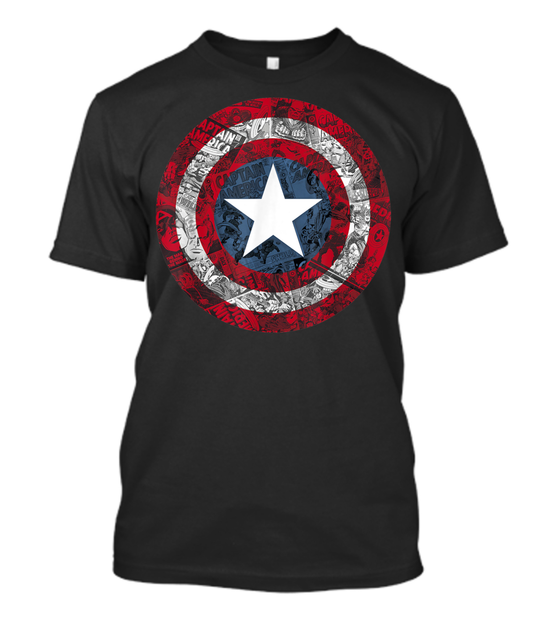 Marvel Captain America Shield Comic Collage Avengers T-Shirt