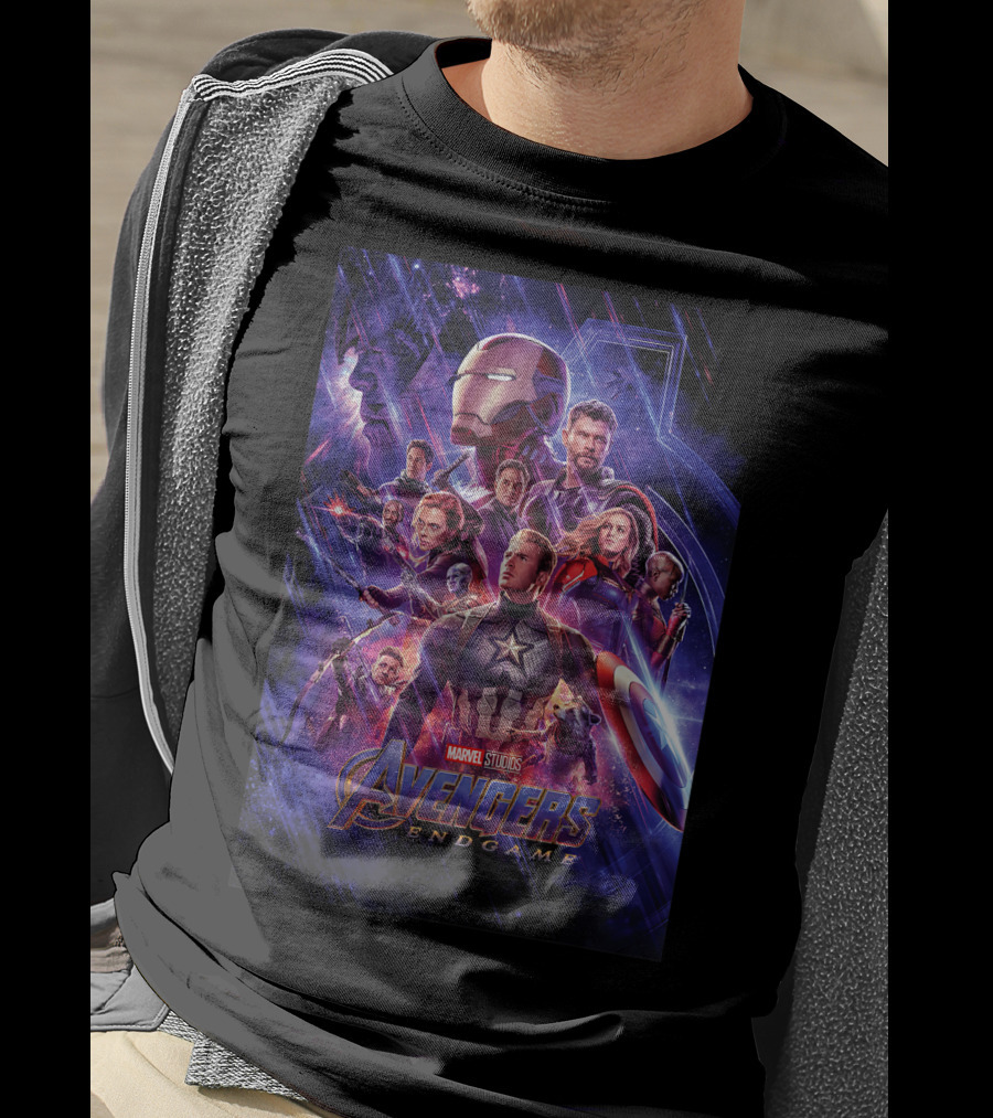 Marvel Studios Avengers Endgame Space Group Captain America Iron Man T-Shirt
