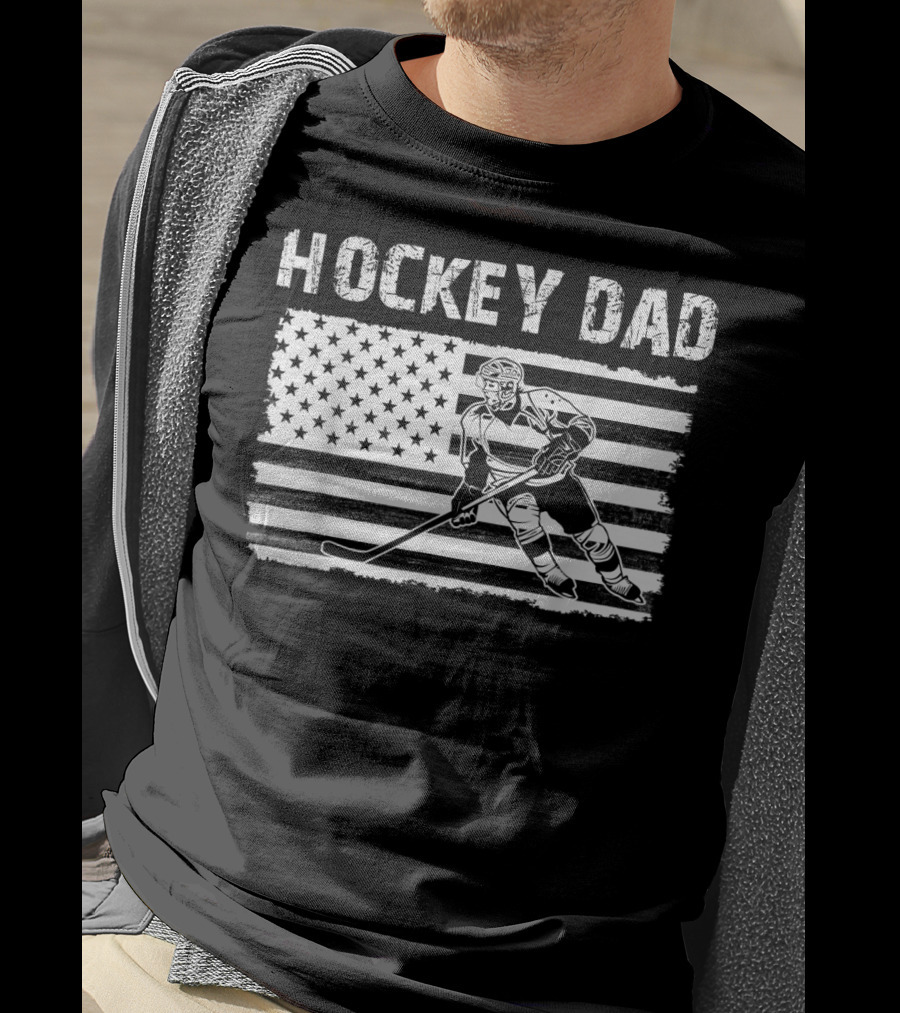 USA Hockey Dad Flag Skater T-Shirt