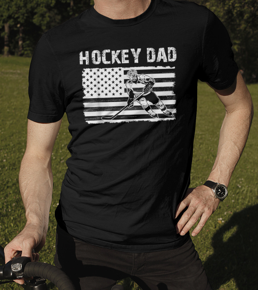 USA Hockey Dad Flag Skater T-Shirt