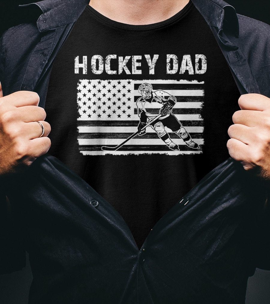 USA Hockey Dad Flag Skater T-Shirt