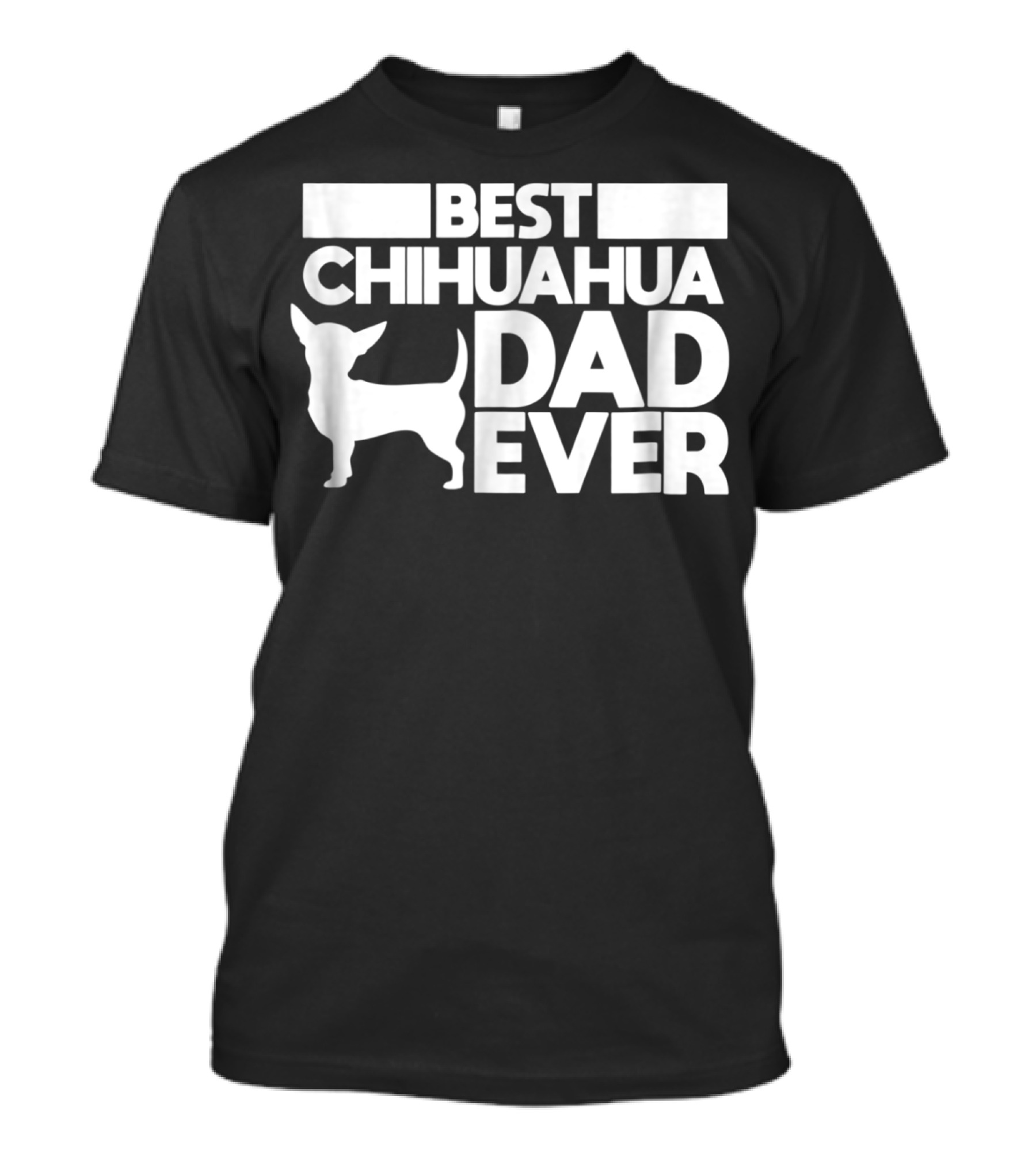 Best Chihuahua Dad Ever With Silhouette Dog Father T-Shirt