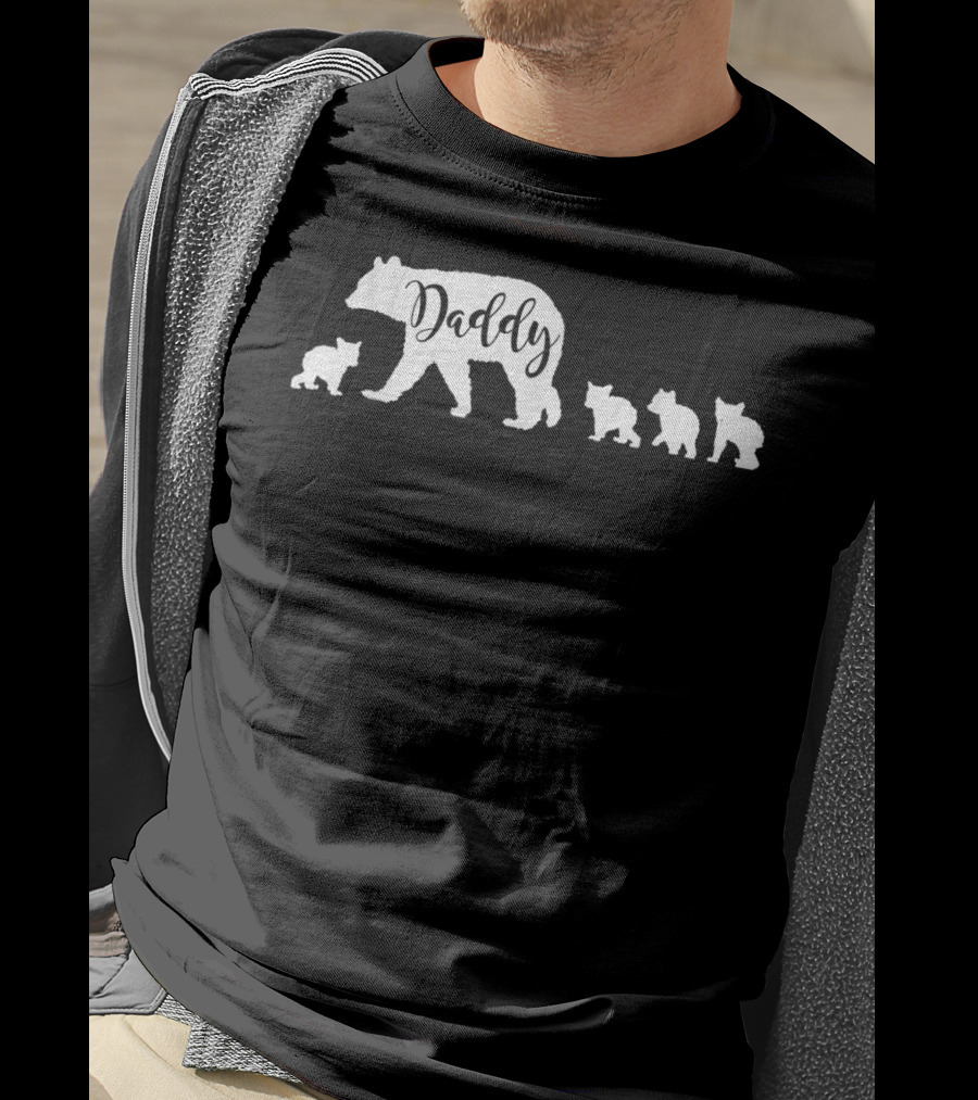Daddy Bear And Four Cubs Dad Father Papa T-Shirt