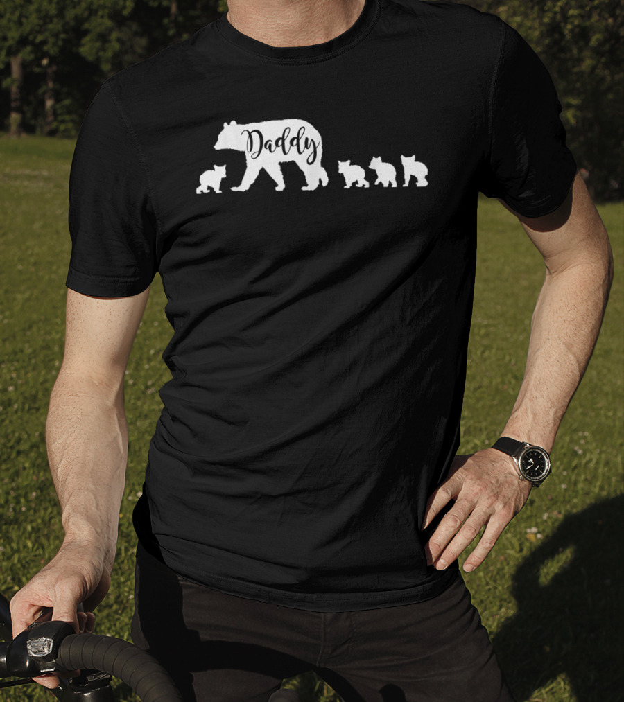 Daddy Bear And Four Cubs Dad Father Papa T-Shirt