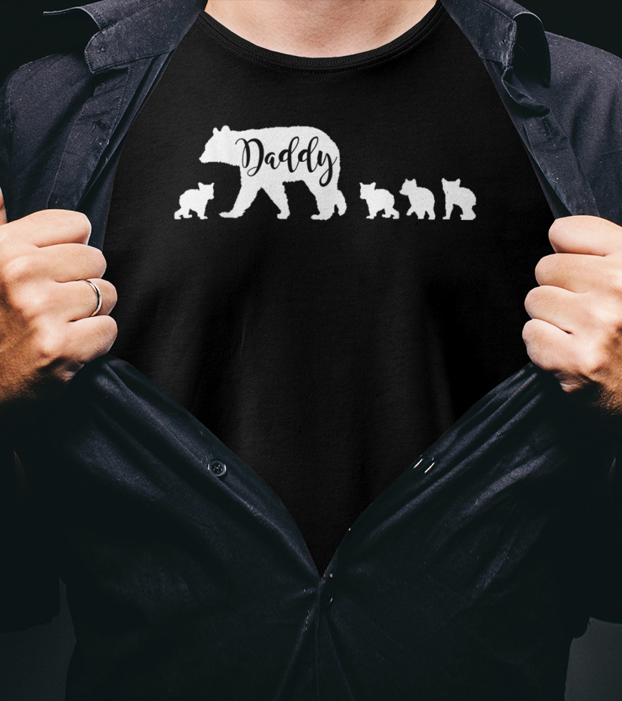 Daddy Bear And Four Cubs Dad Father Papa T-Shirt