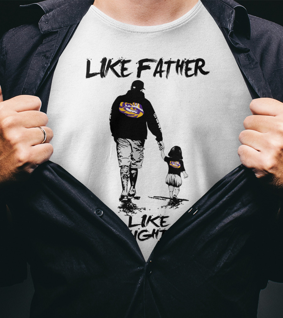 LSU Tigers Like Father Like Daughter Fan Walking Together T-Shirt