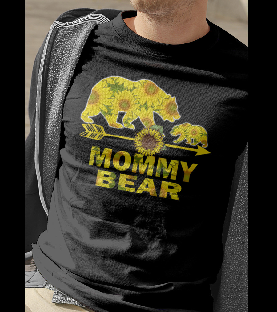 Mommy Bear Sunflower Arrow Mother Father T-Shirt