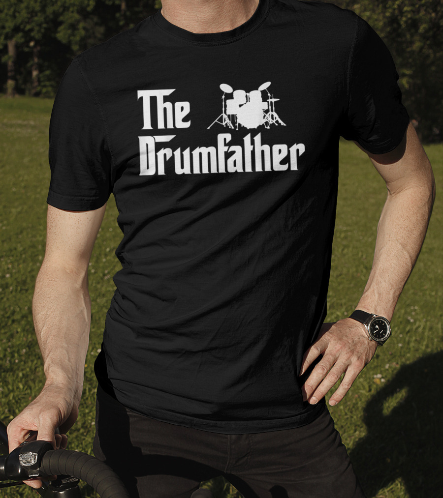 The Drumfather Funny Drummer Parody With Drum Kit T-Shirt
