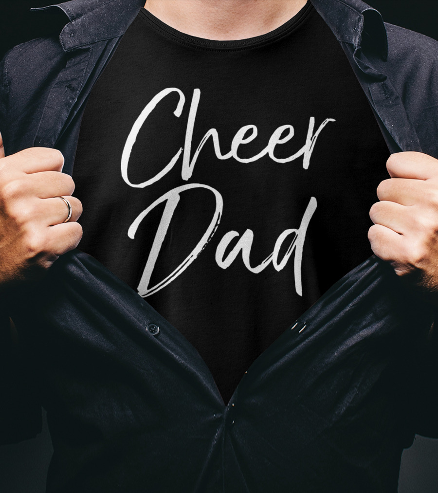 Cheer Dad Cute Matching Family Cheerleader Father T-Shirt