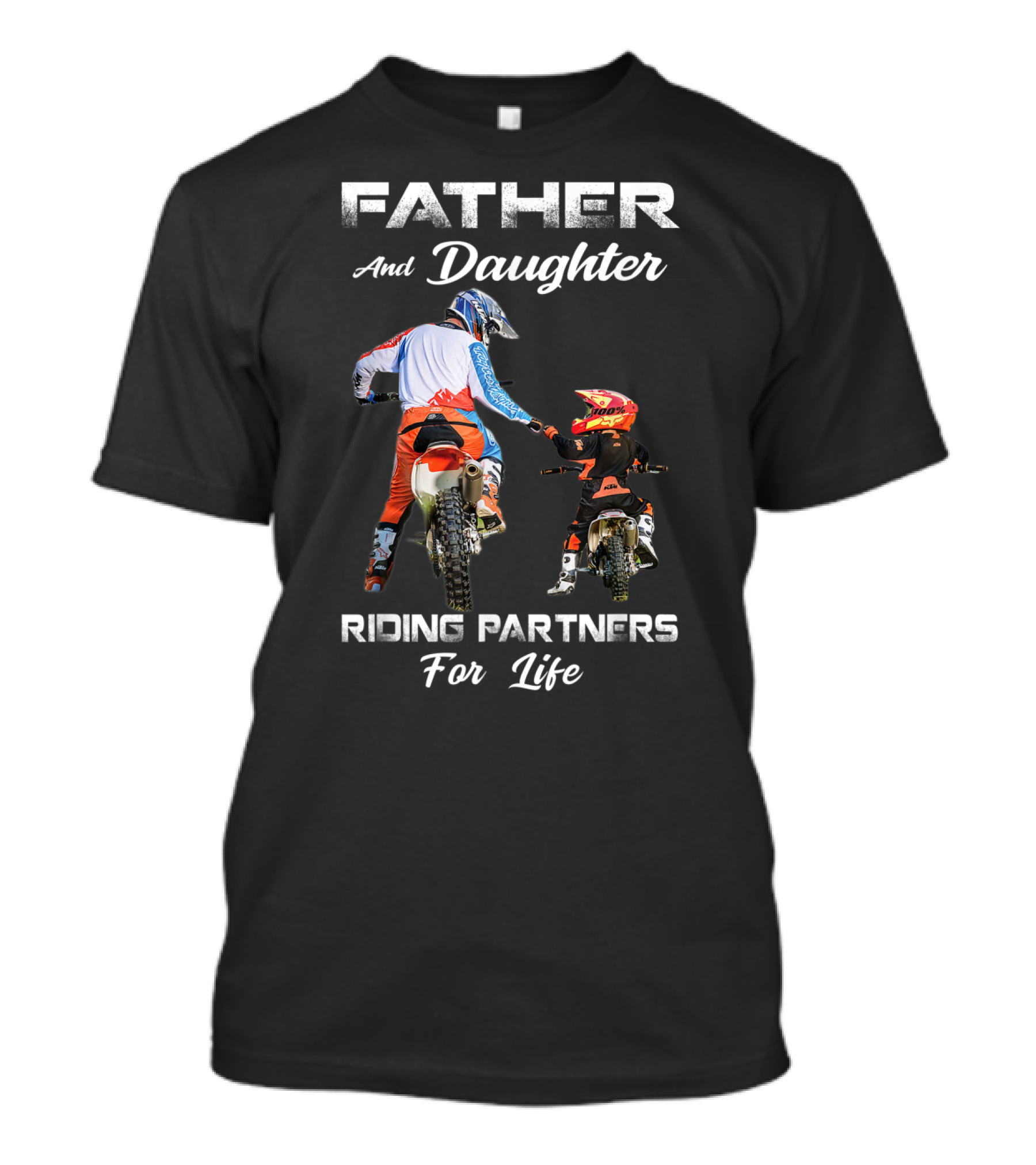 Father And Daughter Riding Partners For Life Motocross Adventure Duo T-Shirt