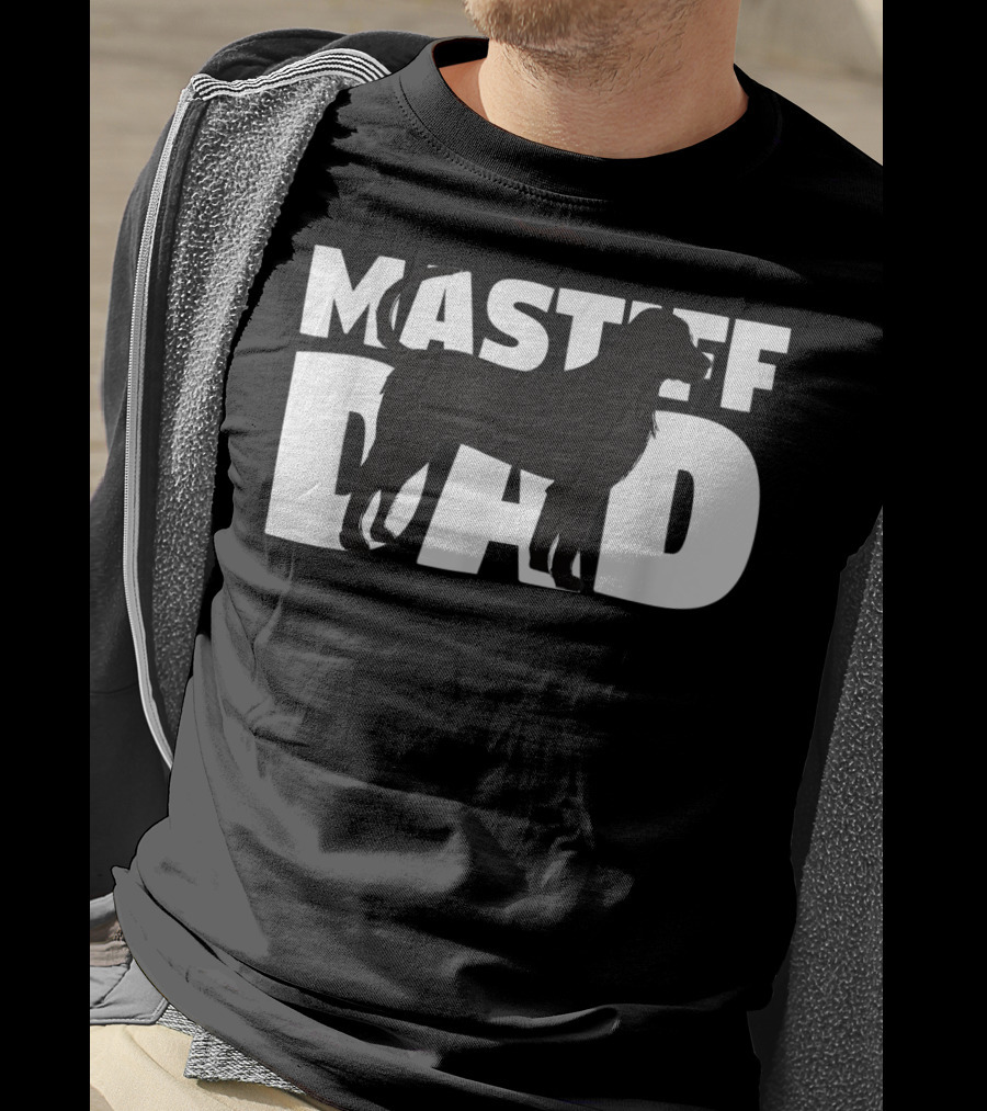 Mastiff Dad Silhouette Design Father's Day T-Shirt