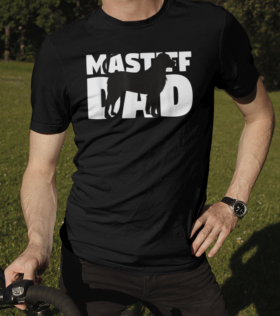 Mastiff Dad Silhouette Design Father's Day T-Shirt