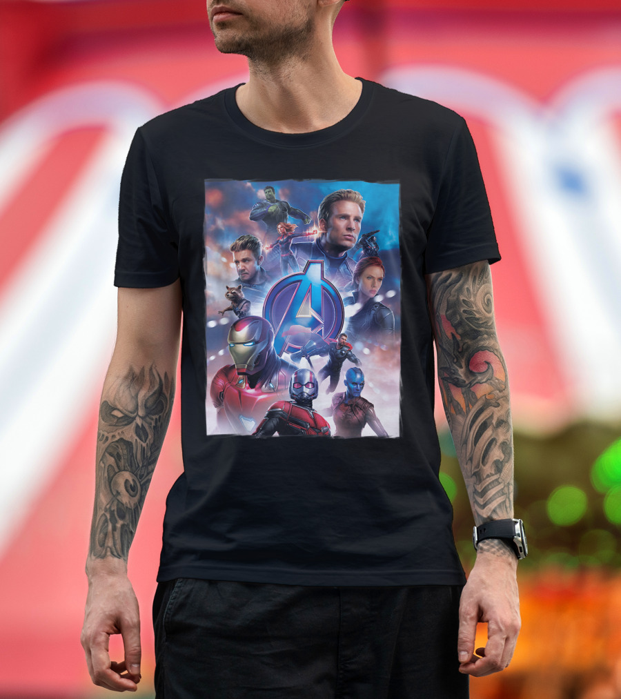 Avengers Endgame Marvel Captain America Iron Man Black Widow Thor Hulk Rocket Raccoon Ant-Man Nebula T-Shirt