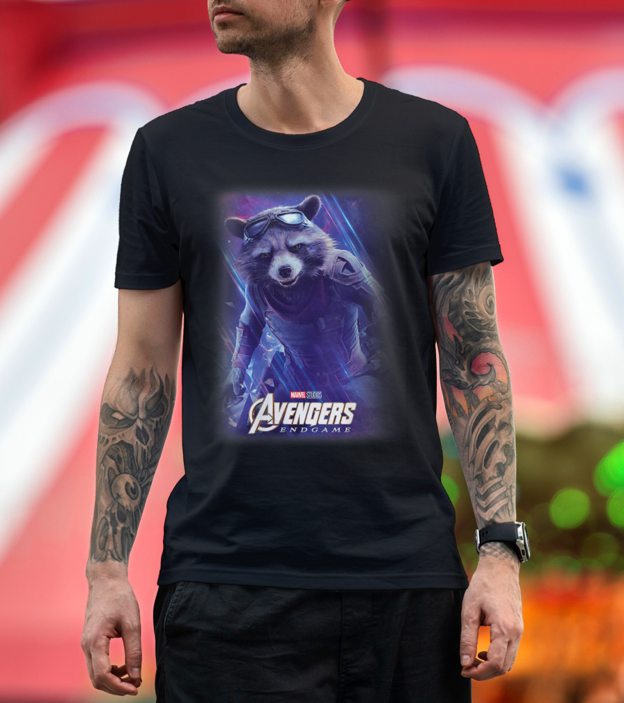 Marvel Studios Avengers Endgame Rocket Raccoon Character T-Shirt