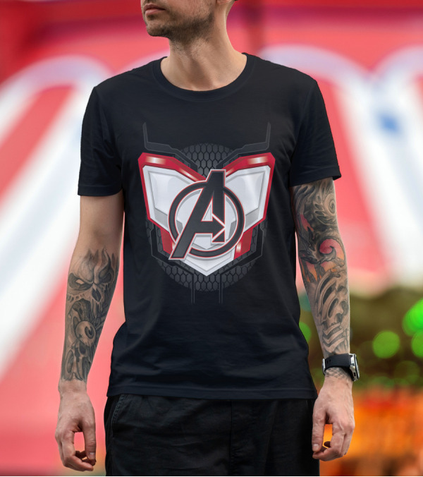 Premium T-Shirt: Avengers Endgame A Logo Quantum Suit Armor T-Shirt Avengers Endgame A Logo Quantum Suit Armor T-Shirt