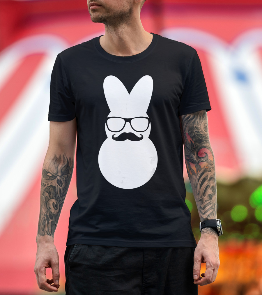 Easter Bunny Mustache Grandpa Glasses T-Shirt