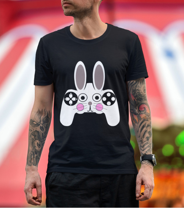 Premium T-Shirt: Bunny Video Gamer Controller Easter Day Fun T-Shirt Bunny Video Gamer Controller Easter Day Fun T-Shirt