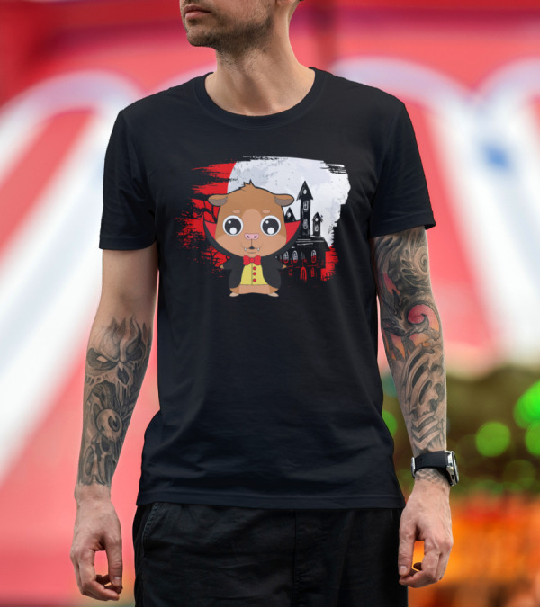 Premium T-Shirt: Halloween Hamster Vampire Haunted House Scene T-Shirt Halloween Hamster Vampire Haunted House Scene T-Shirt
