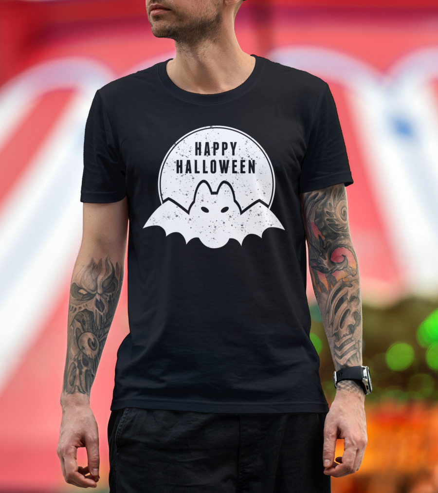 Happy Halloween Bat Spooky Moon T-Shirt