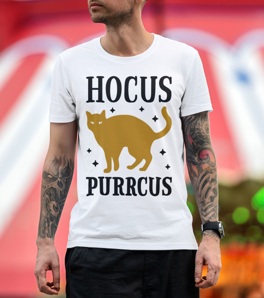 Hocus Purrcus Magical Cat with Stars T-Shirt