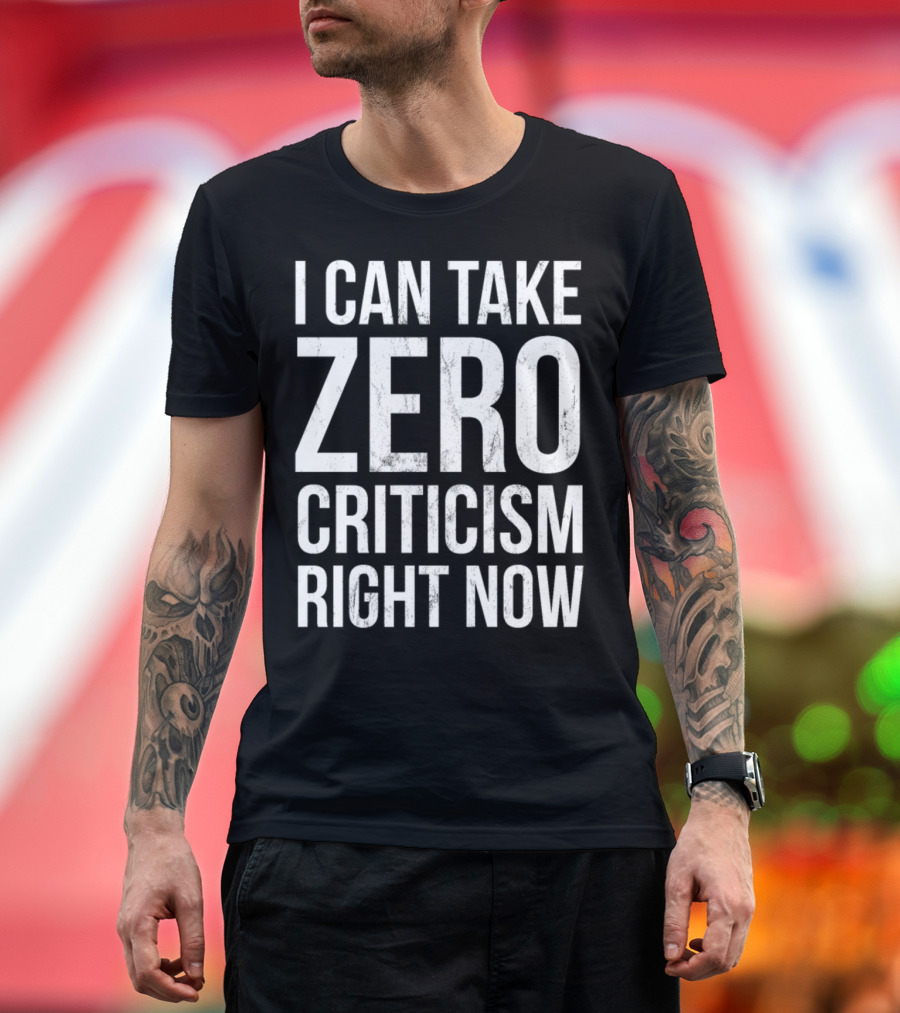 I Can Take Zero Criticism Right Now Shirt Statement Print Work T-Shirt