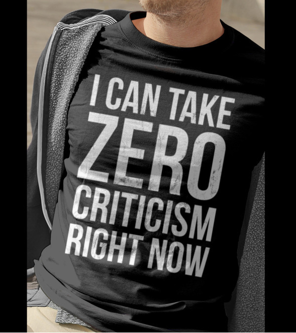 I Can Take Zero Criticism Right Now Shirt Statement Print Work T-Shirt
